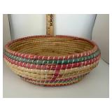 Handwoven Multicolor Straw Basket