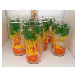 Libbey Glass Tumblers with Palm Design