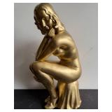 Gold-Tone Figurine of Seated Woman