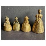 Four Brass Figurine Bells