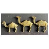 Three Brass Camel Figurines
