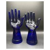 Cobalt Blue Glass Hand Forms