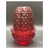 Fenton Hobnail Amberina Fairy Lamp