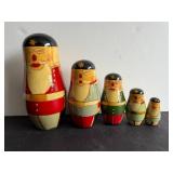 Wooden Nested Santa Dolls