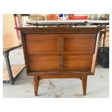 Mid-Century Modern Two-Drawer Wooden Nightstand