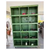 Green Wooden Storage Shelf on Casters