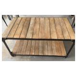 Industrial-Style Wood and Metal Coffee Table