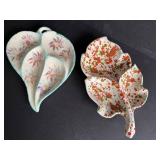 Two Ceramic Leaf-Shaped Decorative Dishes