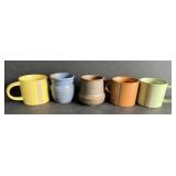 Five Handcrafted Ceramic Mugs