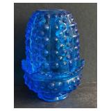 Fenton Hobnail Blue Glass Fairy Lamp