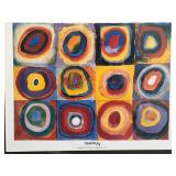 Framed Kandinsky Farbstudie Quadrate' Print
