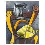 Framed Painting Attributed to Picasso
