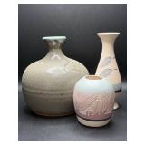 Three Studio Pottery Vases