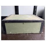 Wooden Military-Style Storage Box With Compartment