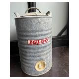 Vintage Igloo Galvanized Metal Water Cooler