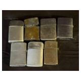 Eight Metal Flip-Top Lighters