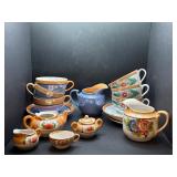 Ceramic Tea Set with Floral Designs