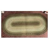 Green Braided Oval Area Rug
