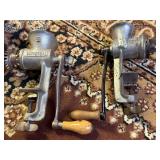 Two Vintage Manual Meat Grinders
