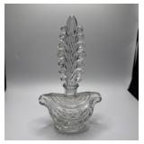 Pressed Glass Perfume Bottle with Stopper