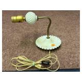Vintage Milk Glass and Brass Table Lamp Base