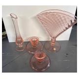 Pink Depression Glass Tableware Set
