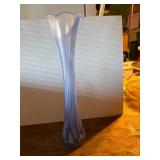 Blue Glass Bud Vase with Fluted Rim