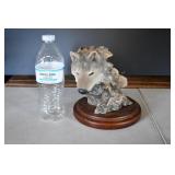 Mill Creek Focused Prey Wolf Head Sculpture