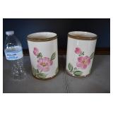 Pair of Fransican Desert Rose Utensil Jars