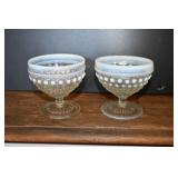 Pair of Anchor Hoking Hobnail Sherbet Cups