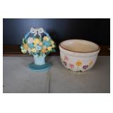 Floral Cast Door Stop & Mixing Bowl