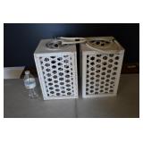 Pair of Wood Candle Lanterns