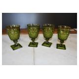 Set of 4 Mount Vernon Green Water Goblets
