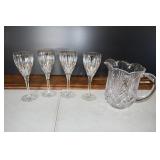 Set of 4 Mikasa Golden Tiara Wine Glasses
