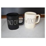 Rae Dunn Enjoy & Weekend Mugs