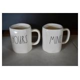 Rae Dunn Yours & Mine mugs