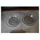 Pair of Clear Glass Pie Dishes