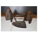 Lot of 3 Antique Cast Iron Irons