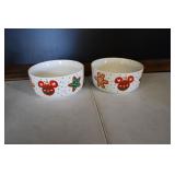 Pair of Mickey  Mouse Christmas Bowls