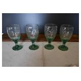 Set of 4 Libbey Glass Orchard Fruit Goblets