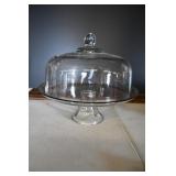 Clear Glass Pedestal Cake Plate w/ Lid