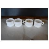 Set of 4 Fire King Milk Glass Stacking Mugs