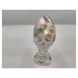 Fenton Romance Pedestal Egg Signed by L. Fleming