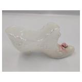Fenton White Glass Shoe