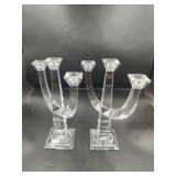 2 Austrian Walther Glas Crystal Candle Holders