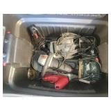 Rubbermaid Box of Electric Tools