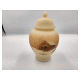 Fenton Handpainted Temple Ginger Jar Signed