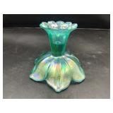 Fenton Blue Green Iridescent Stretch Glass