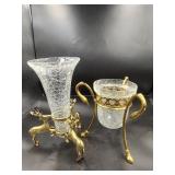2 Gatco Crackle Glass Vases