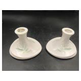 Pair of Roseville Candle Holders